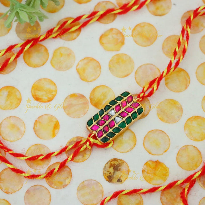 Exquisite Rakhi with Vibrant Colorful Stones
