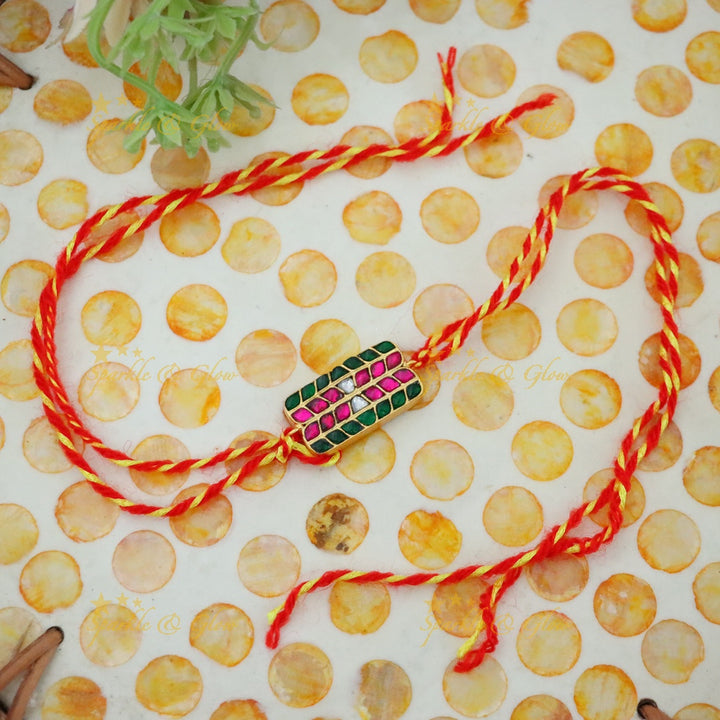 Exquisite Rakhi with Vibrant Colorful Stones