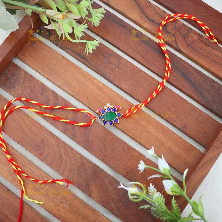 Exquisite Rakhi with Gold Details for Festive Celebrations