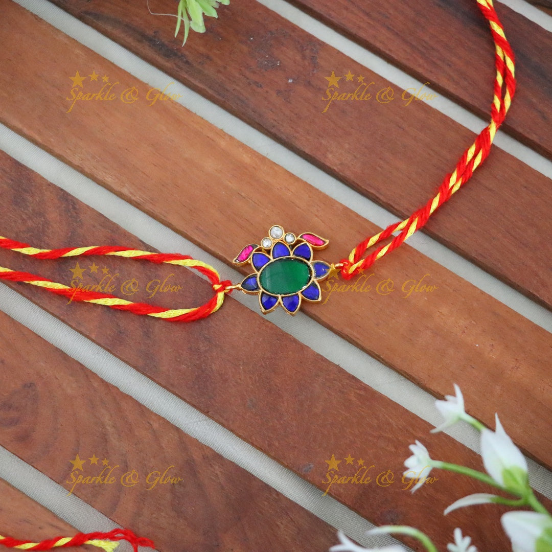 Exquisite Rakhi with Gold Details for Festive Celebrations