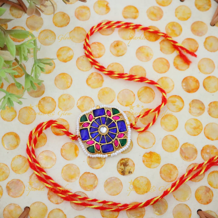 Vibrant Stonework Rakhi | Premium Imitation Jewellery