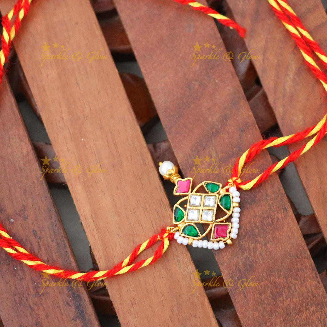 Elegant Rakhi in Gold Finish for Celebrations