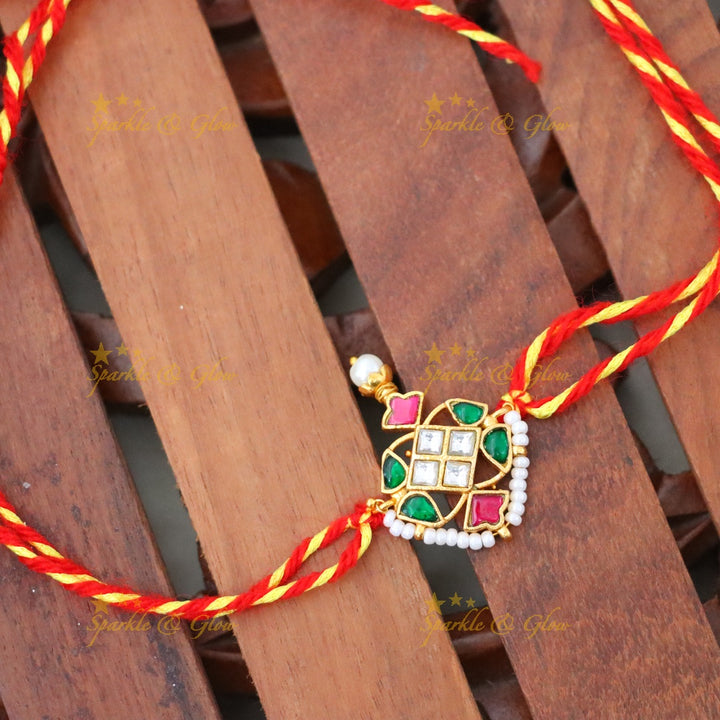 Elegant Rakhi in Gold Finish for Celebrations