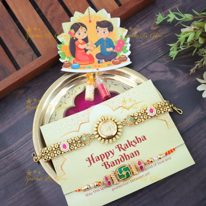 Exquisite Rakhi and Bracelet Gift Hamper for Festive Joy