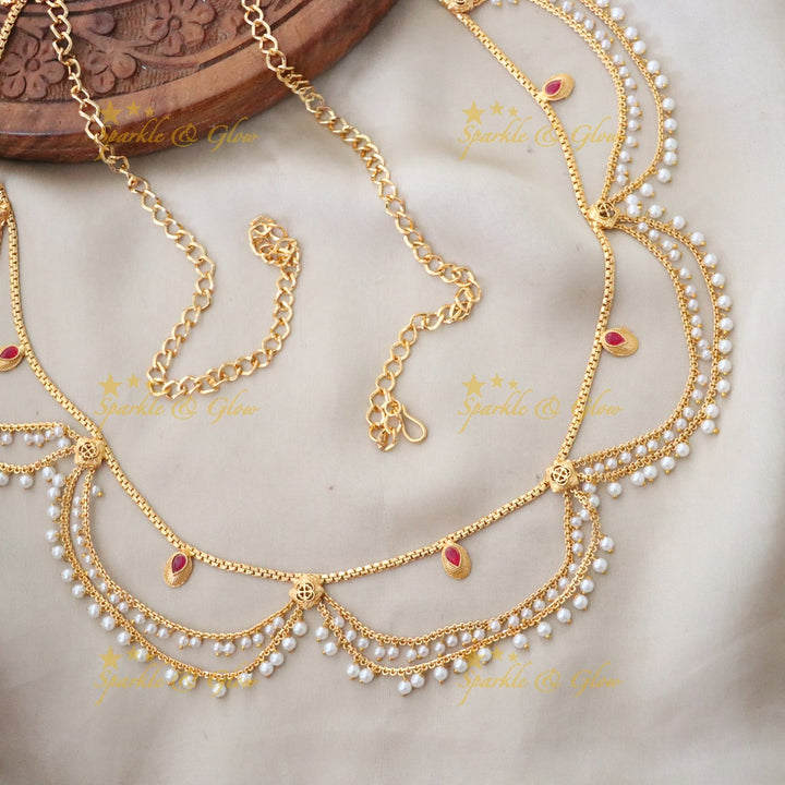 Exquisite Gold Plated Wedding Hip Chain for Festive Glamour