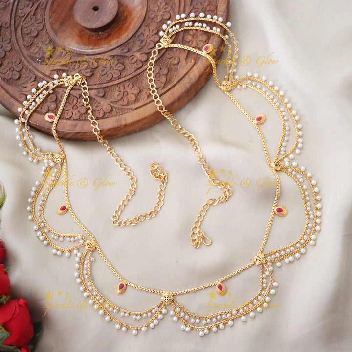 Exquisite Gold Plated Wedding Hip Chain for Festive Glamour