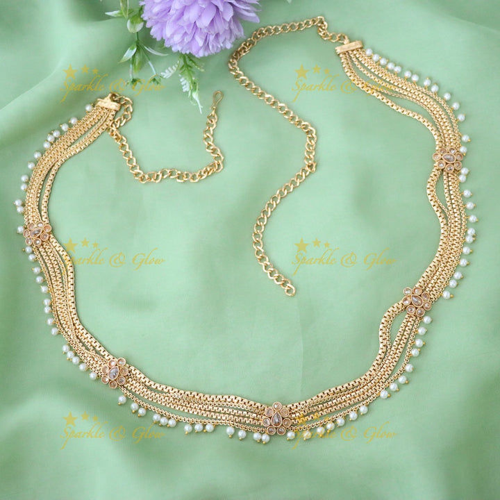 Exquisite Gold Pearl Hip Chain for Weddings