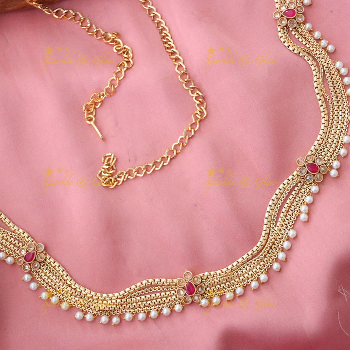 Exquisite Gold Pearl Hip Chain for Weddings