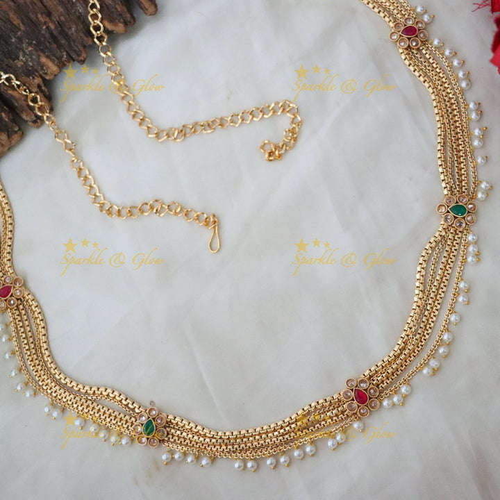 Exquisite Gold Pearl Hip Chain for Weddings