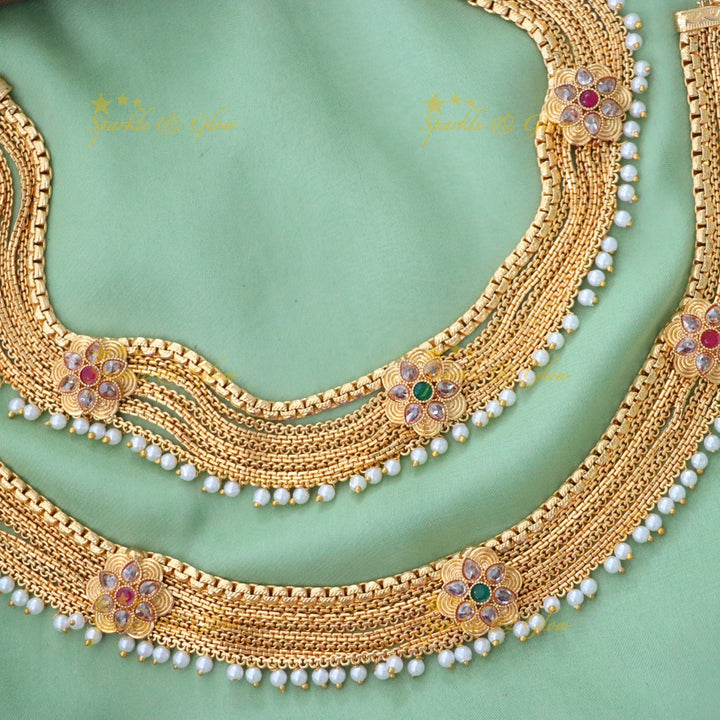 Elegant Gold-Plated Festive Anklet for Special Occasions
