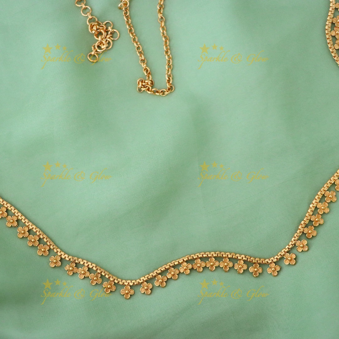 Exquisite Floral Gold-Plated Hip Chain
