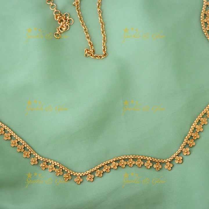 Exquisite Floral Gold-Plated Hip Chain