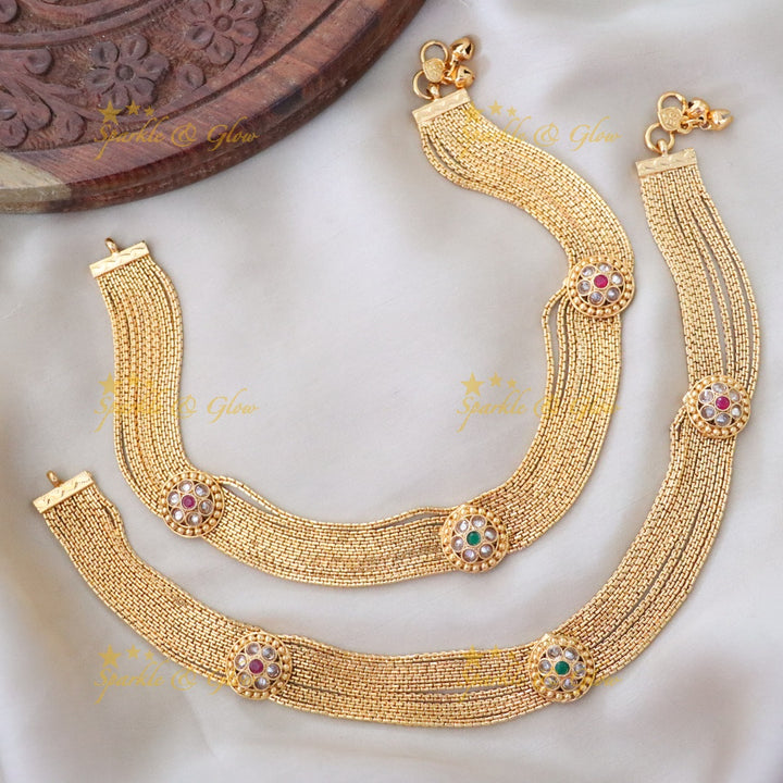 Mesmerizing Gold-Plated Anklet for Celebrations