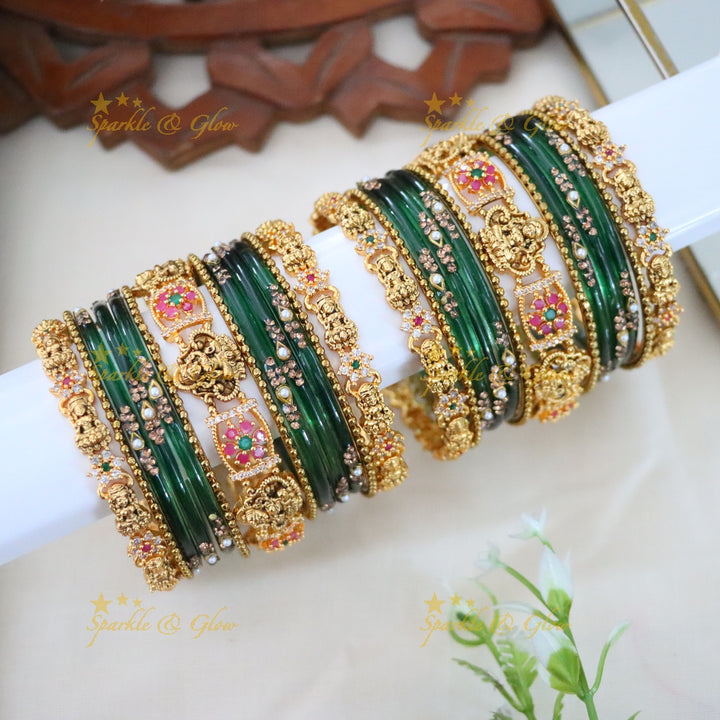 Exquisite Kemp Bangles with Floral Design