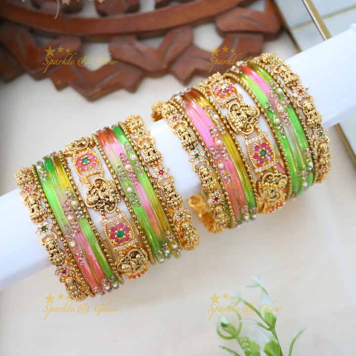 Exquisite Kemp Bangles with Floral Design