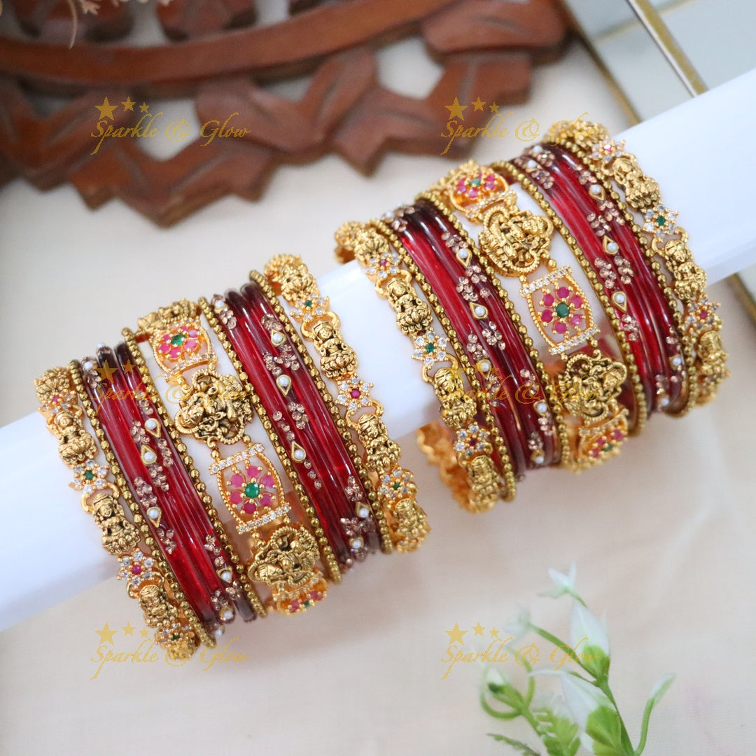 Exquisite Kemp Bangles with Floral Design