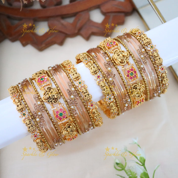 Exquisite Kemp Bangles with Floral Design
