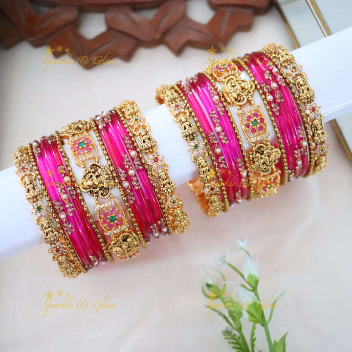 Exquisite Kemp Bangles with Floral Design