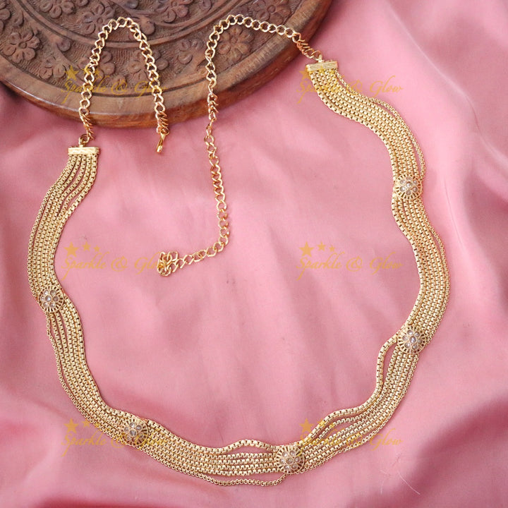 Exquisite Gold-Tone Festive Hip Chain Jewelry