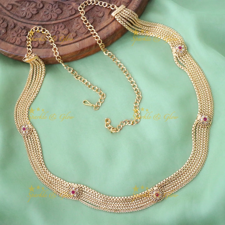 Exquisite Gold-Tone Festive Hip Chain Jewelry