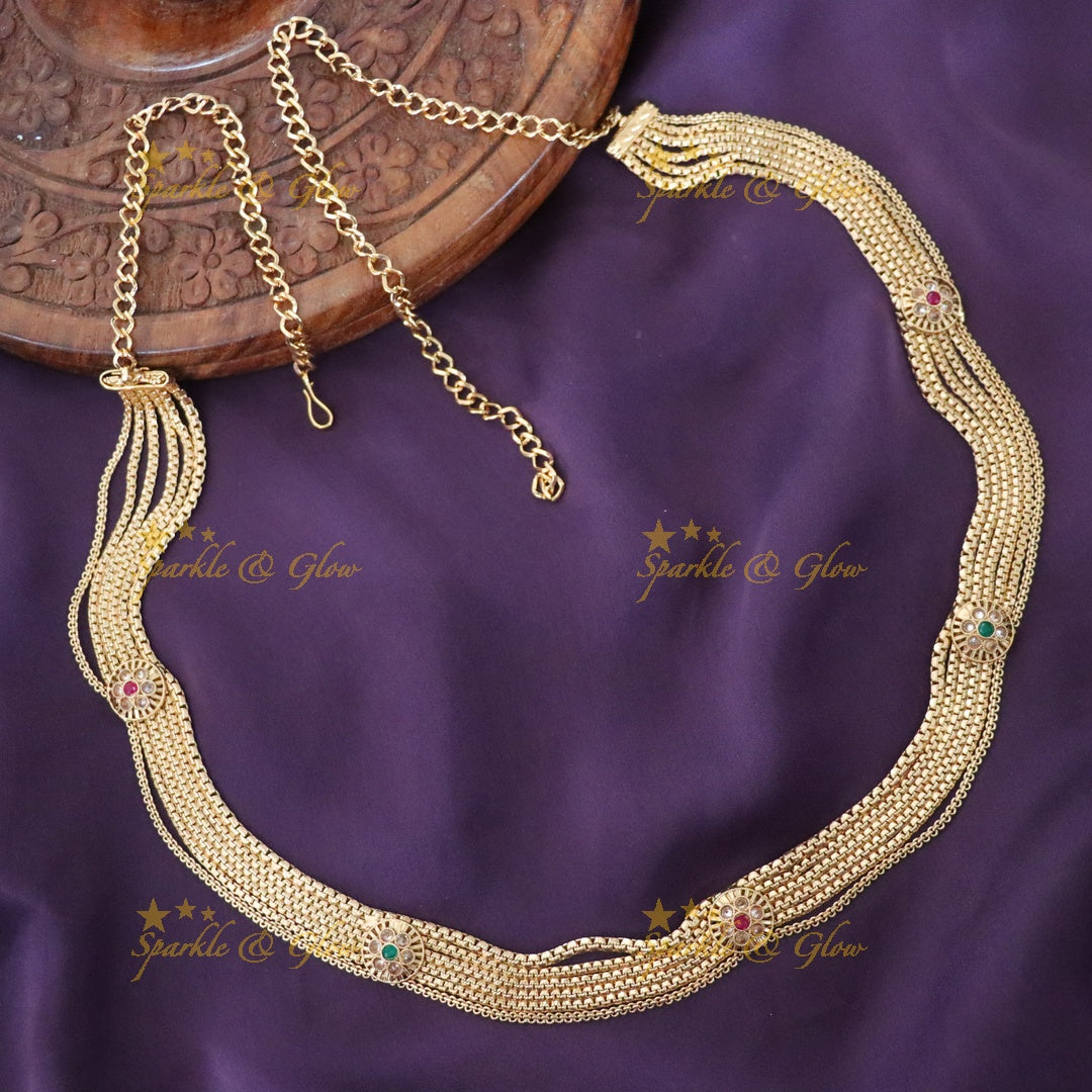 Exquisite Gold-Tone Festive Hip Chain Jewelry