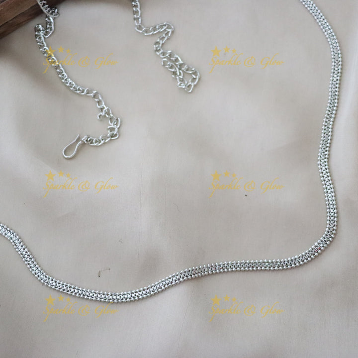 Exquisite Silver Hip Chain for Festive & Wedding Glam