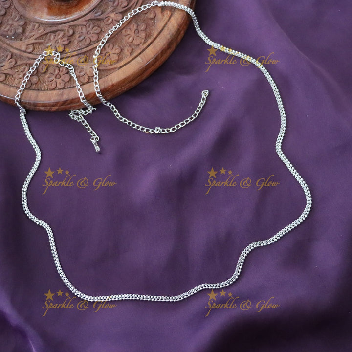 Elegant Silver Hip Chain for Weddings & Celebrations