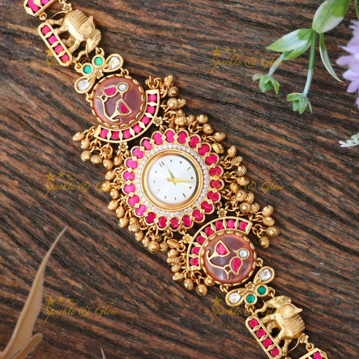 Antique Gold Festive Bracelet Watch for Elegant Style