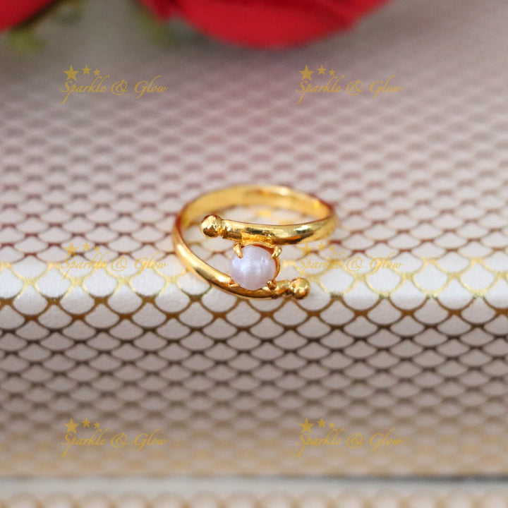 Elegant Microgold Wedding Ring with Red Stone