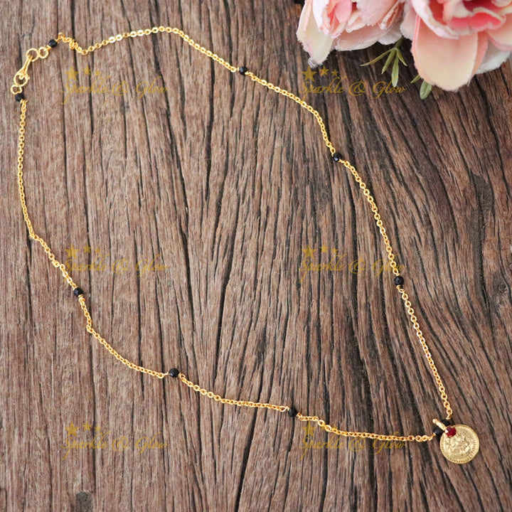 Elegant Gold-Plated Mangal Sutra Necklace Adds Charm