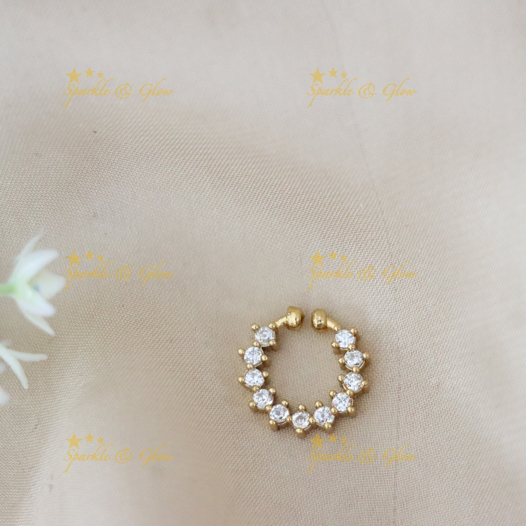 Exquisite Gold Plated Nose Ring for Festivities & Weddings