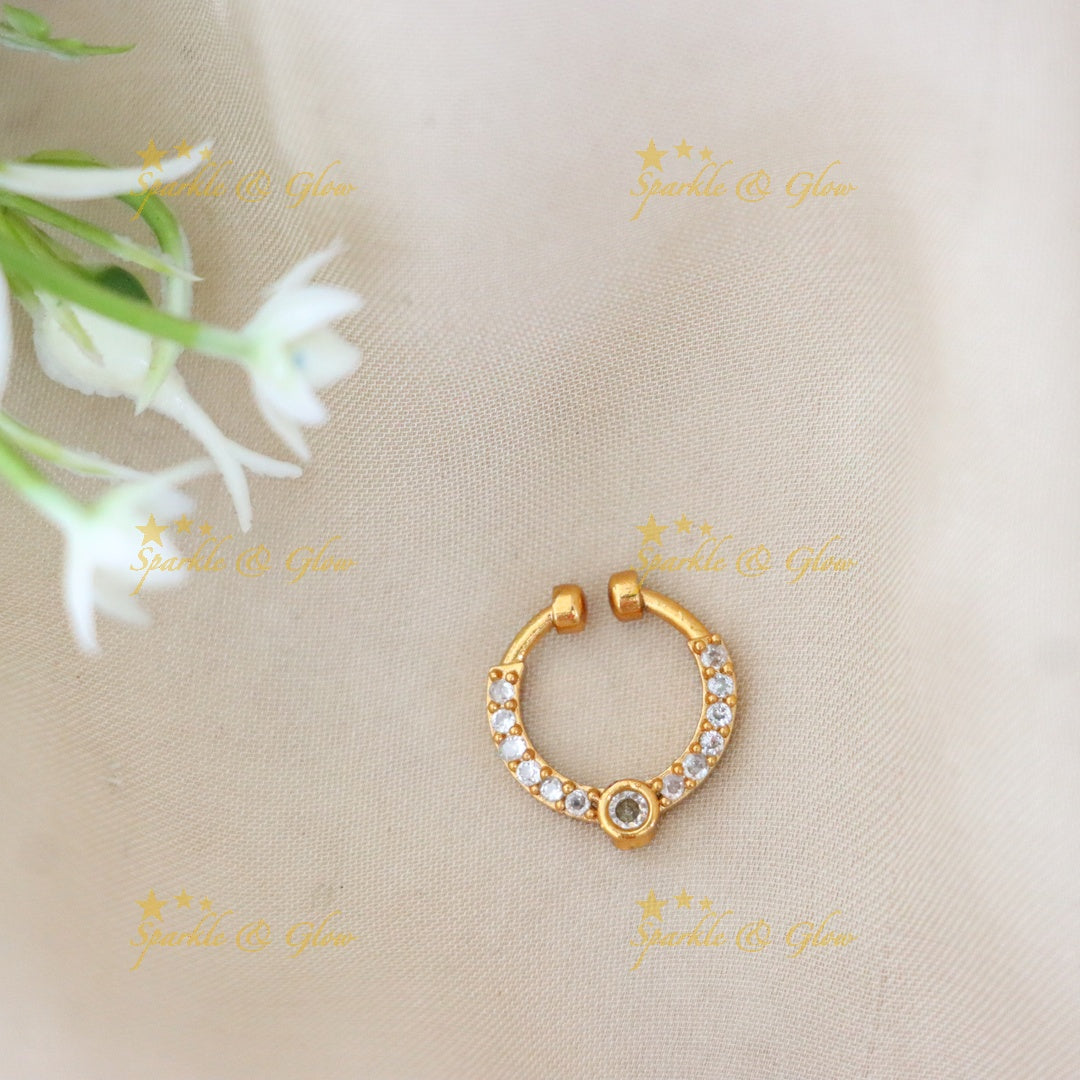 Elegant Gold-Plated Nose Ring for Weddings & Festivals