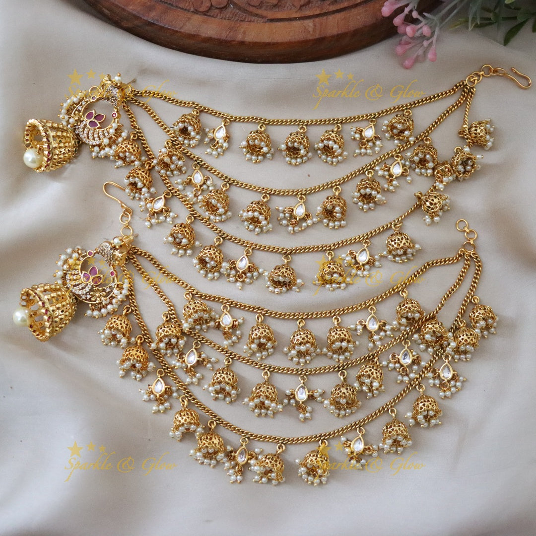 Bridal Jumukas Earchain Combo