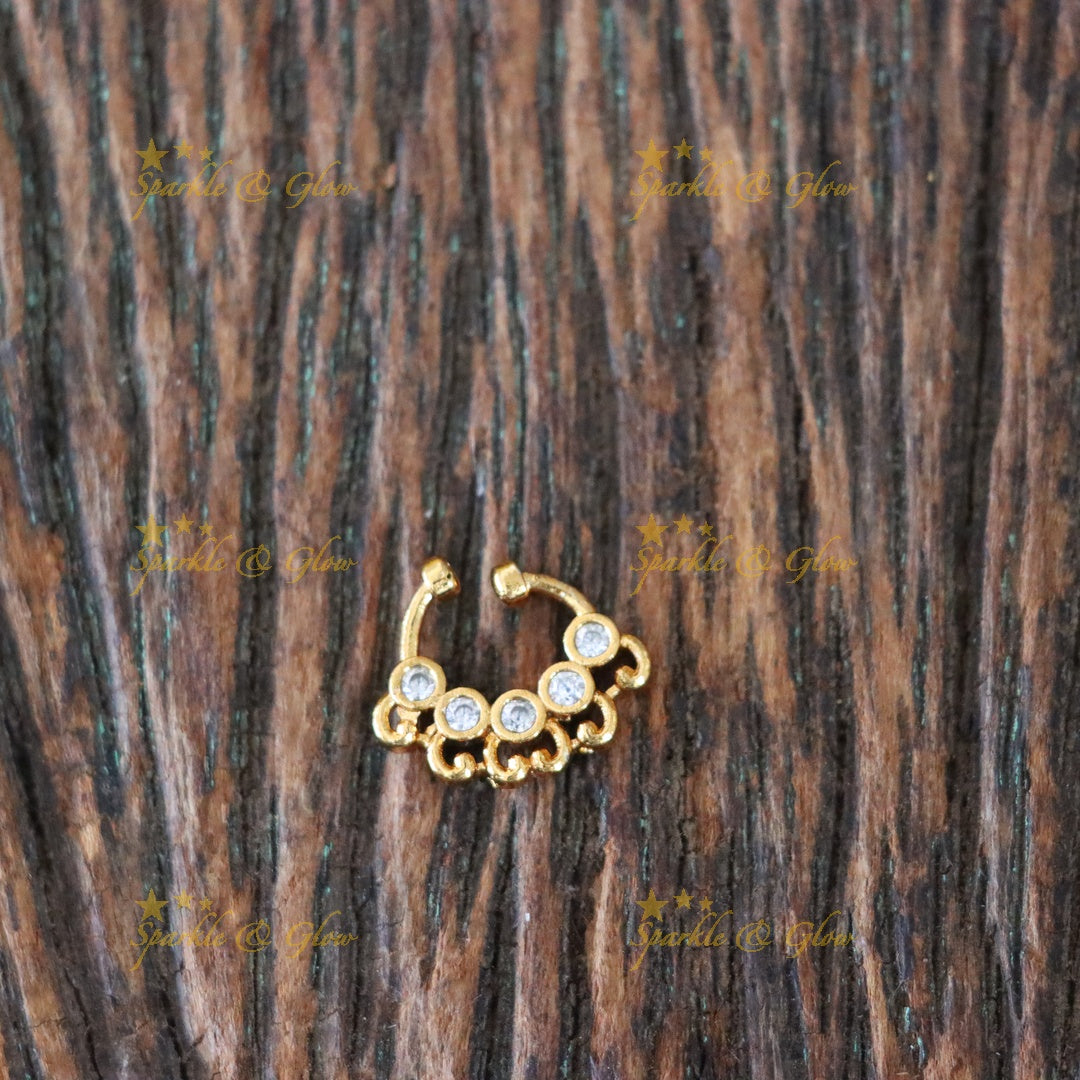 Elegant Gold Plated Festival Nose Ring – Shine in Style