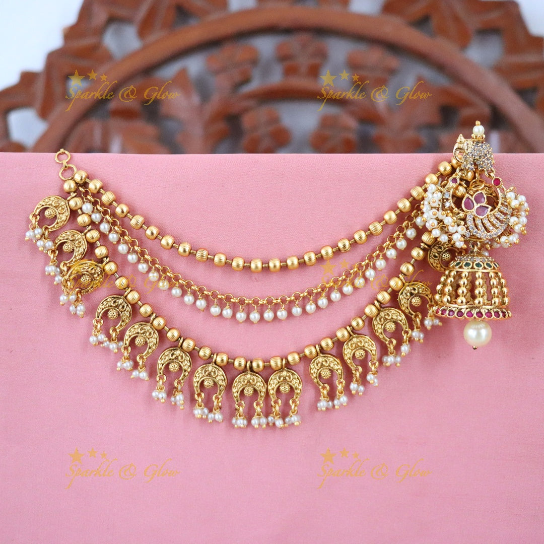 Stunning Pearl Earring Earchain | Premium Imitation Jewellery