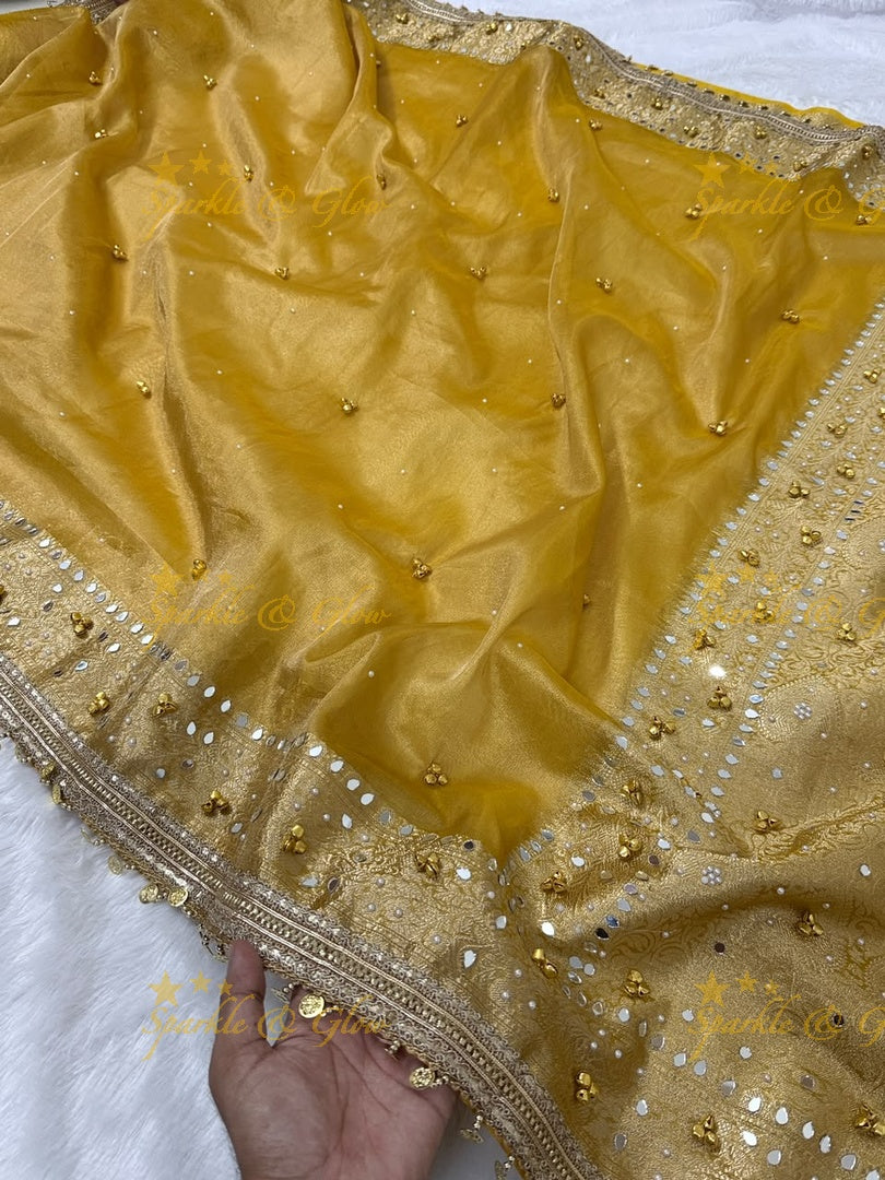 Elegant Banarasi Tissue Zari Saree - Glam Look