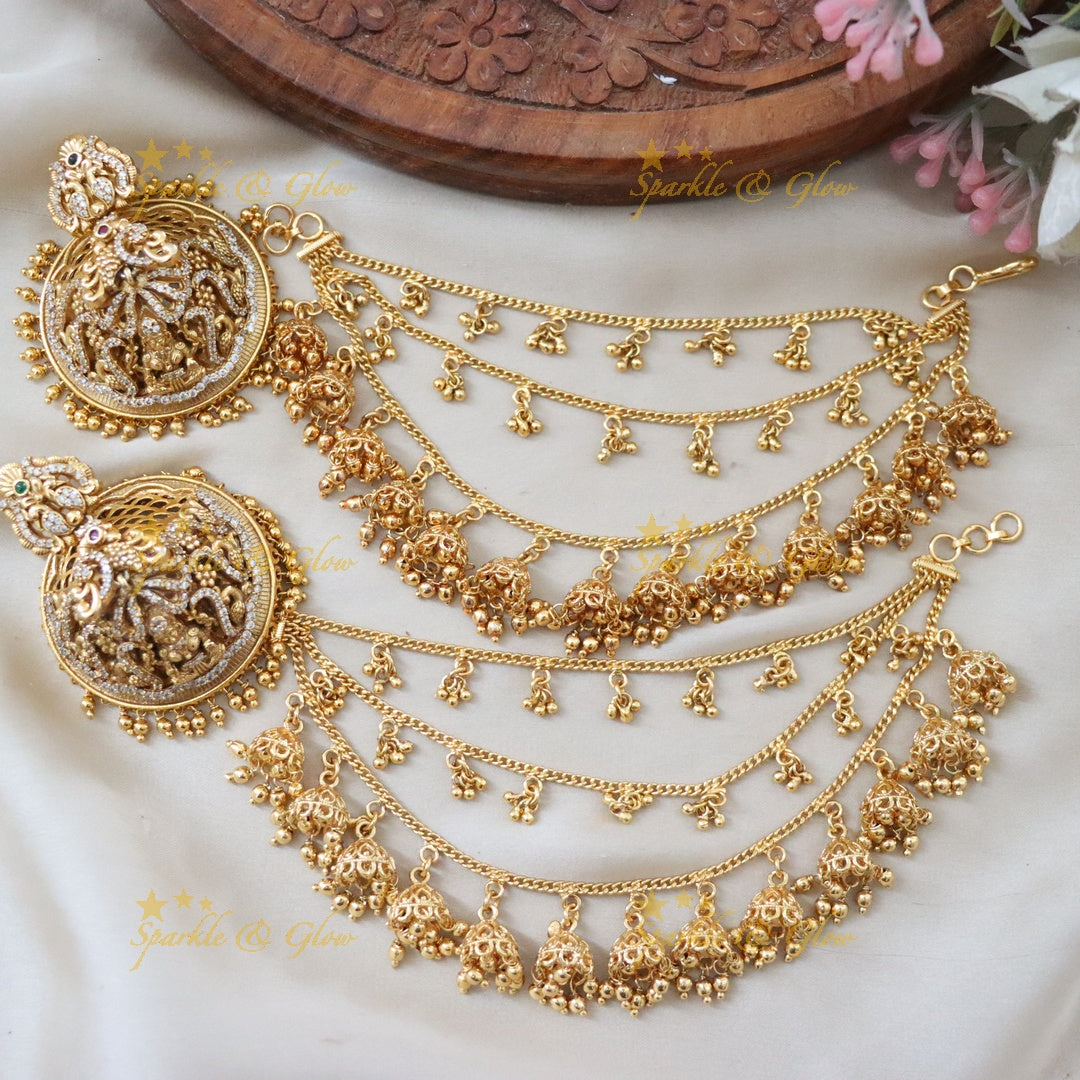 Exquisite Indian Lakshmi Peacock Imitation Earring Set