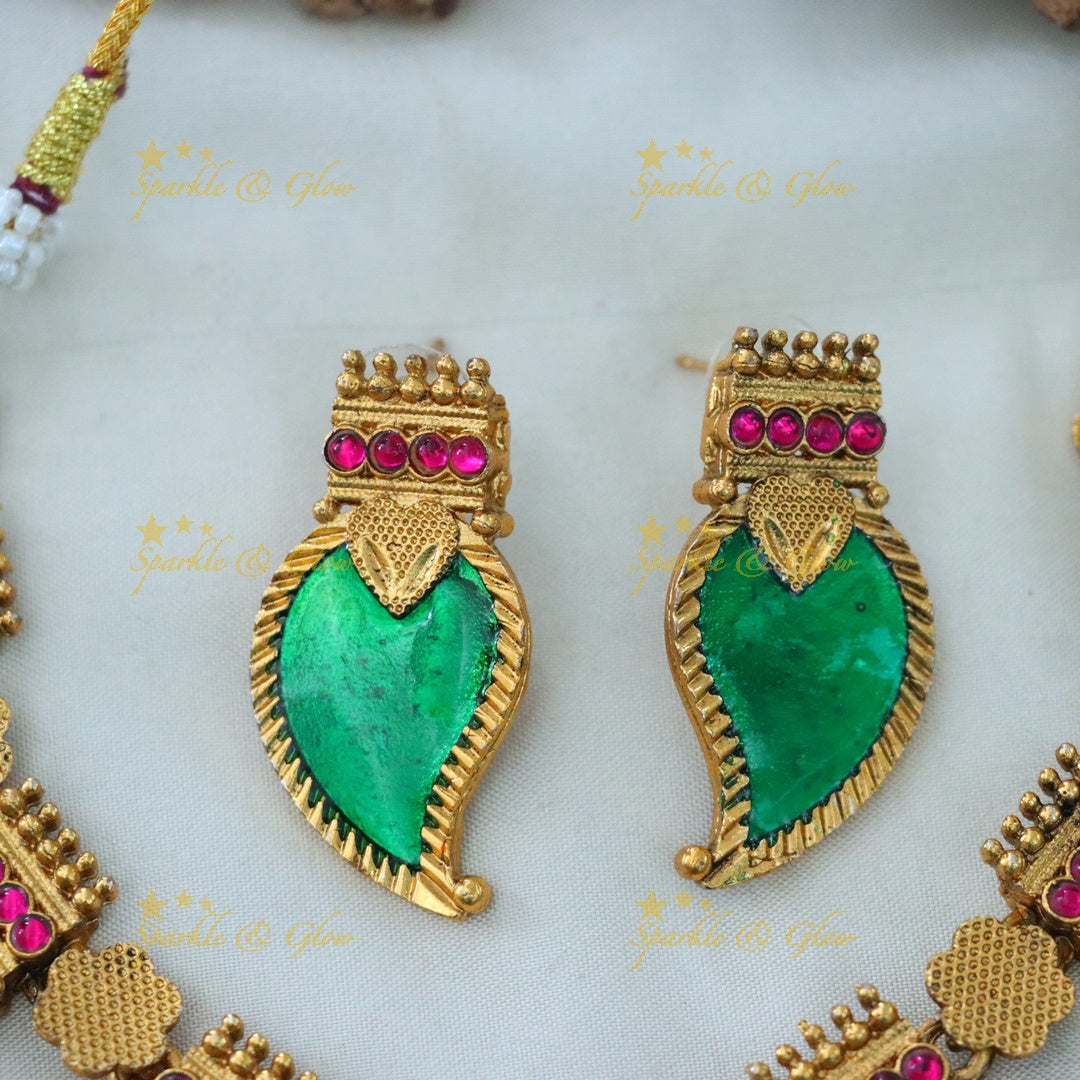 Luxurious Kerala Gold-Plated Necklace Set