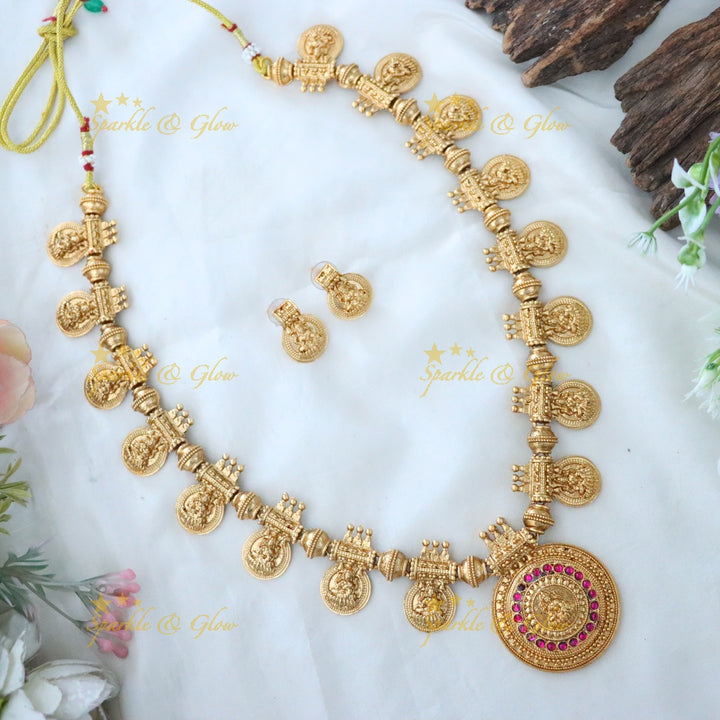 Gold Temple Necklace Set | Bridal & Festive Jewelry