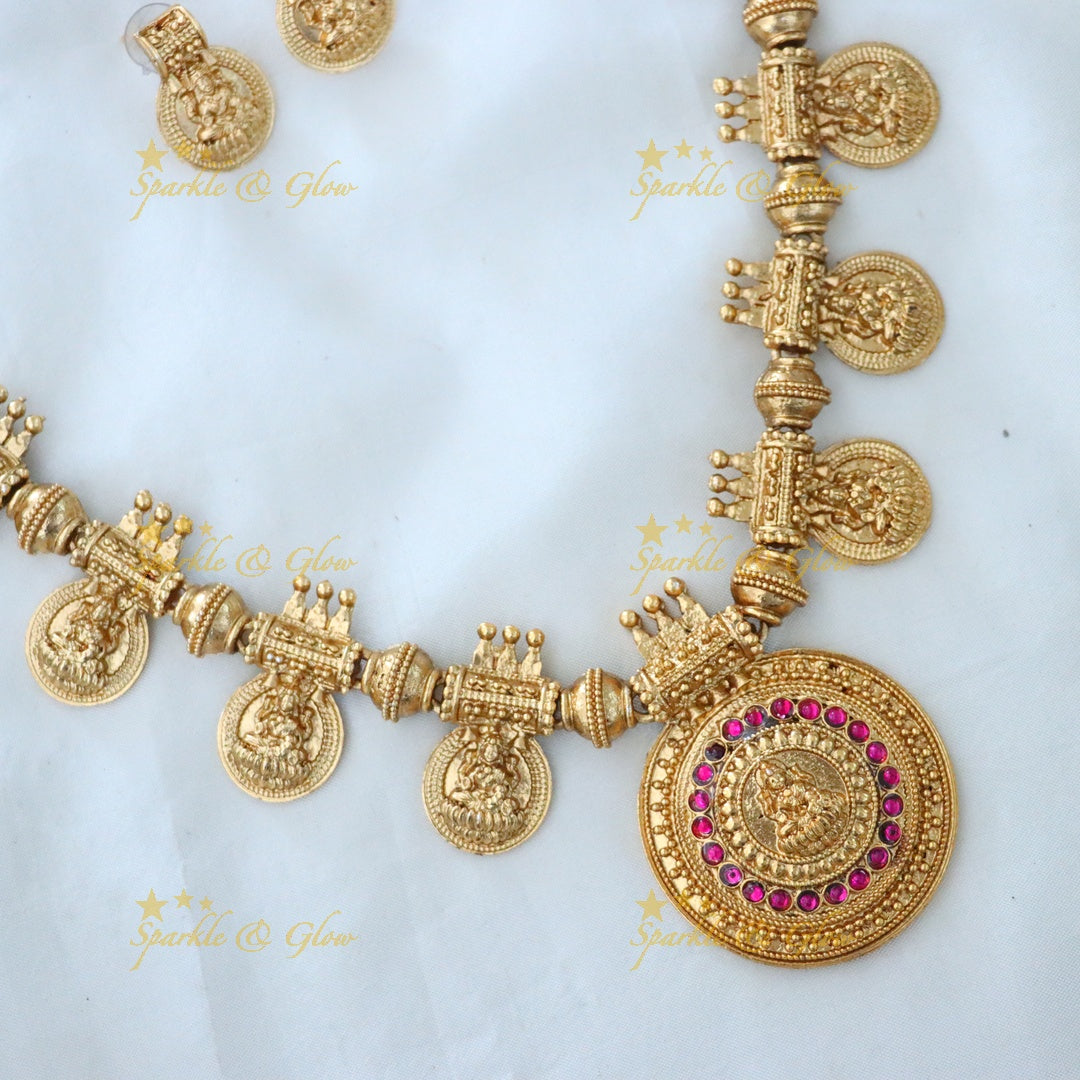 Gold Temple Necklace Set | Bridal & Festive Jewelry