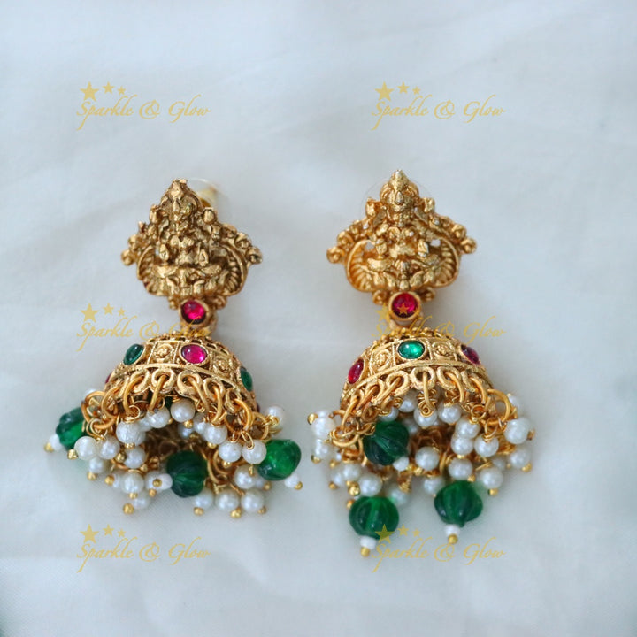 Exquisite Temple Necklace Set - Gold Finish