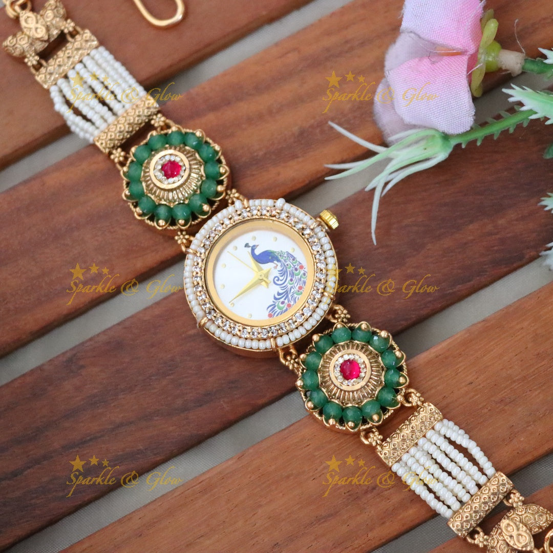 Heritage Peacock Gold Watch for Weddings