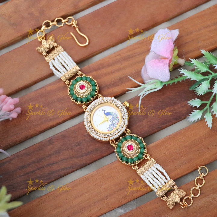 Heritage Peacock Gold Watch for Weddings