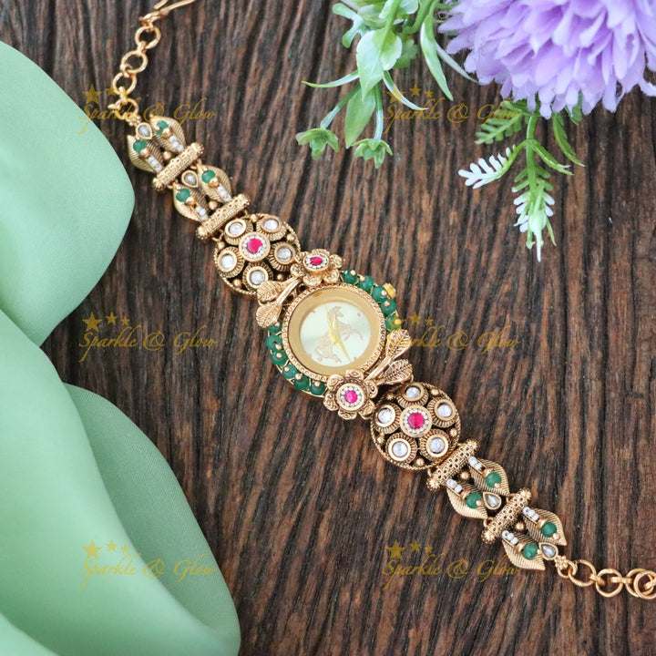 Exquisite Gold Heritage Festive Watch | Sparkle & Glow