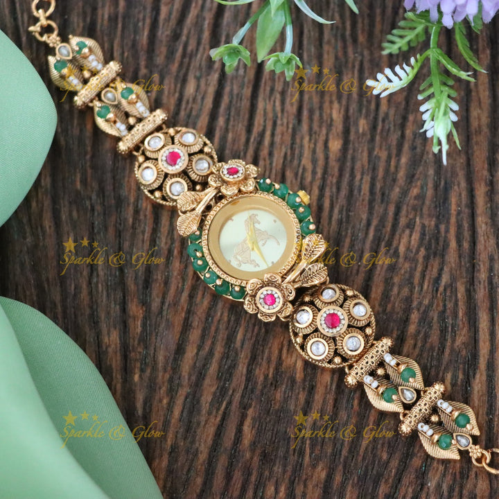 Exquisite Gold Heritage Festive Watch | Sparkle & Glow