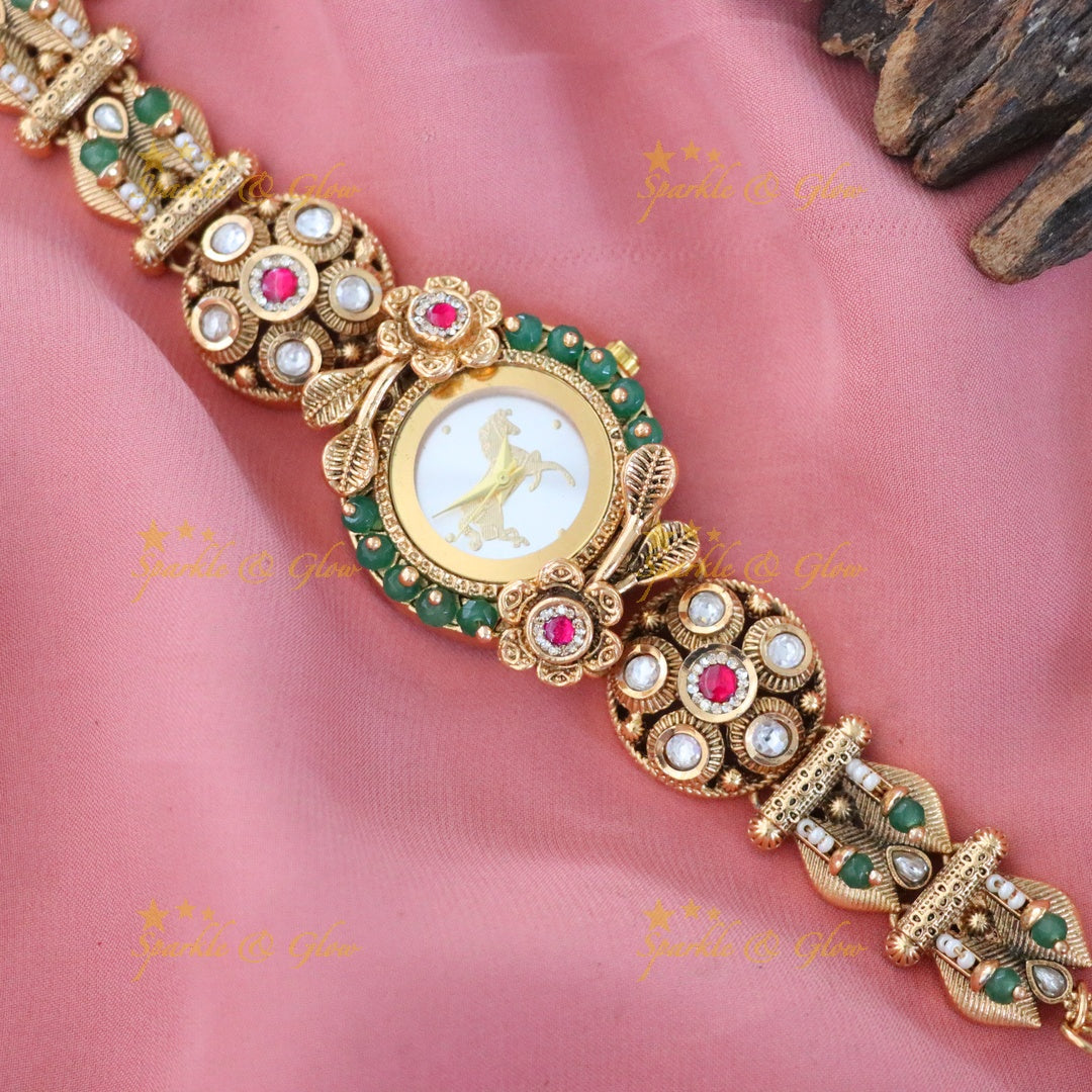 Exquisite Gold Heritage Festive Watch | Sparkle & Glow