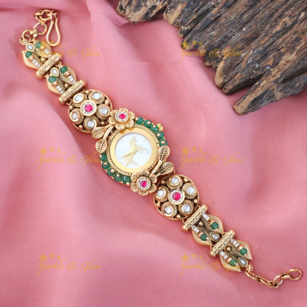 Exquisite Gold Heritage Festive Watch | Sparkle & Glow