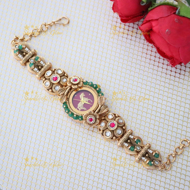 Exquisite Gold Heritage Festive Watch | Sparkle & Glow