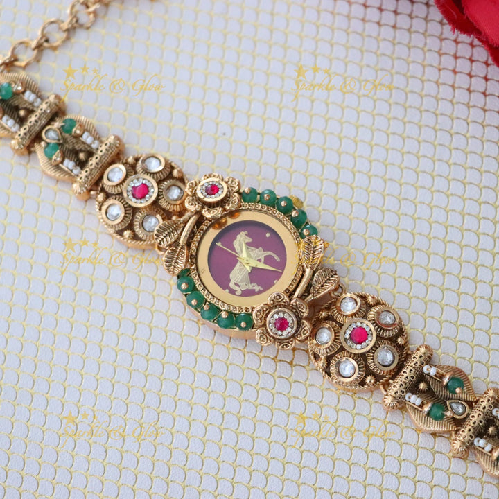 Exquisite Gold Heritage Festive Watch | Sparkle & Glow
