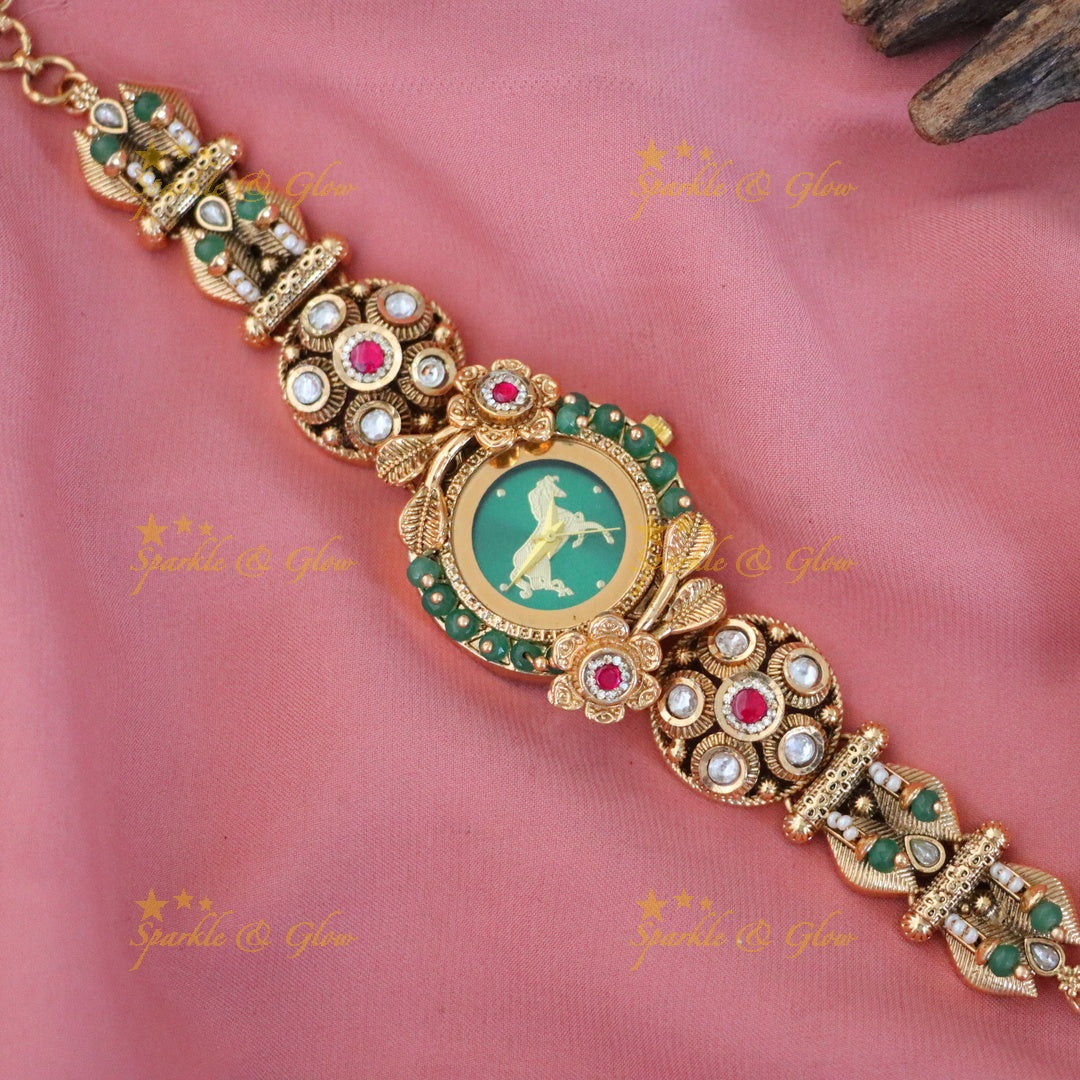 Exquisite Gold Heritage Festive Watch | Sparkle & Glow